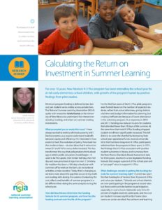 Calculating the Return on Investment in Summer Learning
