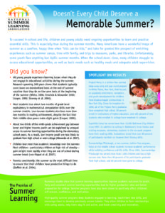 Doesn’t Every Child Deserve a Memorable Summer?