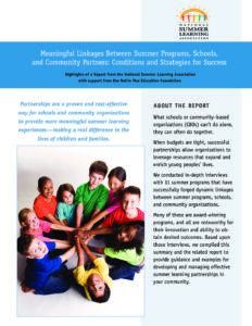 Meaningful Linkages Between Summer Programs, Schools, and Community Partners: Conditions and Strategies for Success