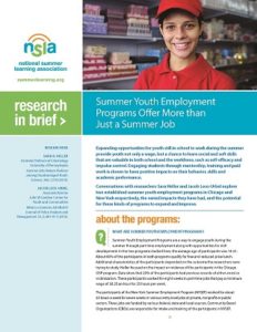 Summer Youth Employment Programs Offer More than Just a Summer Job