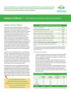 Oakland, California Community Assessment Report