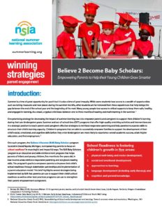 Believe 2 Become Baby Scholars: Empowering Parents to Help their Young Children Grow Smarter