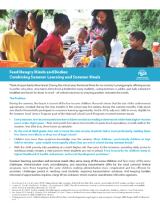 Feed Hungry Minds and Bodies: Combining Summer Learning and Summer Meals