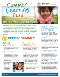 Summer Learning Fun: Tips for Parents and Caregivers