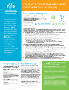 CARES ACT: COVID-19 Stimulus Funding Guidance For Summer Learning