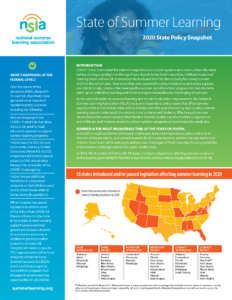 State of Summer Learning: 2020 State Policy Snapshot