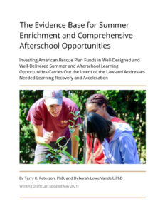 The Evidence Base for Summer Enrichment and Comprehensive Afterschool Opportunities