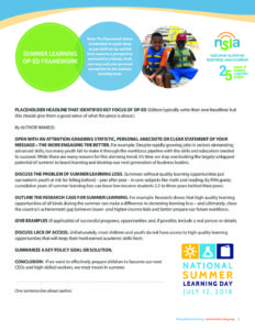Summer Learning Op-Ed Framework