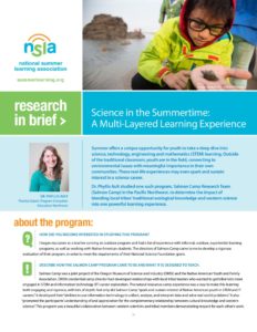 Science in the Summertime: A Multi-Layered Learning Experience